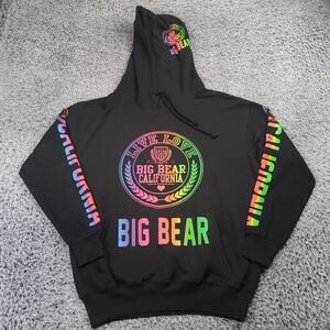 Big Bear California Hoodie Adult Medium Black Destination Sweatshirt Fleece